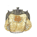 Women's Purses  Victorian Silk Clutch With Heavy Floral Beaded Embroidery