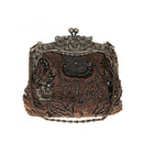 Women Victorian Silk Clutch With Heavy Floral Beaded Embroidery-tea green-JadeMoghul Inc.