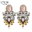 Women Vintage Big Crystal Flower Drop Earrings