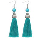 Women Vintage Fringe Tassel Earrings With Natural Stone Bead