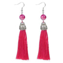 Women Vintage Fringe Tassel Earrings With Natural Stone Bead