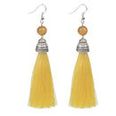 Women Vintage Fringe Tassel Earrings With Natural Stone Bead