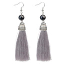 Women Vintage Fringe Tassel Earrings With Natural Stone Bead