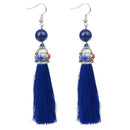 Women Vintage Fringe Tassel Earrings With Natural Stone Bead