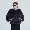 Women Warm 100 % Real Fox Fur Coat