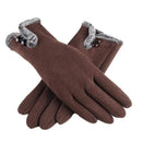 Women Warm Wool Gloves With Soft Fur Inner Lining