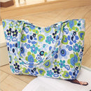 Women Water Proof Canvas Printed Beach Tote-Floral Light Blue-China-(30cm<Max Length<50cm)-JadeMoghul Inc.