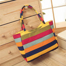 Women Water Proof Canvas Printed Beach Tote-Rainbow Strip-China-(30cm<Max Length<50cm)-JadeMoghul Inc.
