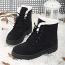 Women Winter fur Lined Suede Ankle Boots-Black-5-JadeMoghul Inc.