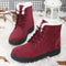 Women Winter fur Lined Suede Ankle Boots-Red-5-JadeMoghul Inc.
