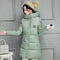Women Winter Hooded Puffer Jacket-Light Green-M-JadeMoghul Inc.