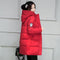 Women Winter Hooded Puffer Jacket-Red-M-JadeMoghul Inc.