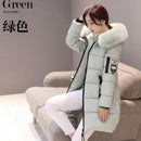 women winter jacket plus size 2017 army green womens jacket thick Fur Hooded long Down Cotton Padded Female Coat Parka QH0391-light green-XL-JadeMoghul Inc.