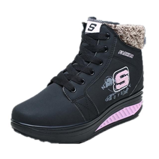 Women Winter Platform Sneakers With Soft Fur Lining-black 2-5-JadeMoghul Inc.