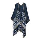 Women Winter Poncho Cape/ Wrap In Geometric Designs