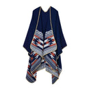 Women Winter Poncho Cape/ Wrap In Geometric Designs