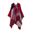 Women Winter Poncho Cape/ Wrap In Geometric Designs