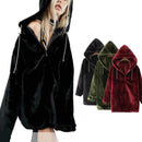 Women Winter Thick Velvet Hoodie-Black-L-JadeMoghul Inc.