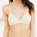 Women Wire Free Comfortable Lace Bra-White-Size L-JadeMoghul Inc.