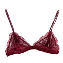 Women Wire Free Comfortable Lace Bra-Winered-Size L-JadeMoghul Inc.