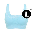 Women Wire Free Padded Seamless Push Up Bra-Blue L-JadeMoghul Inc.