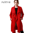 Women Wool Blend Waterfall Casual Long Outerwear