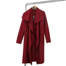 Women Wool Blend Waterfall Casual Long Outerwear