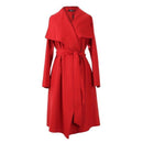 Women Wool Blend Waterfall Casual Long Outerwear-Red-S-JadeMoghul Inc.