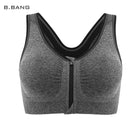 Women Zipper Front Closure Push Up Seamless Sports Bra
