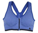 Women Zipper Front Closure Push Up Seamless Sports Bra