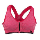 Women Zipper Front Closure Push Up Seamless Sports Bra