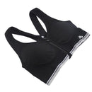 Women Zipper Front Closure Push Up Seamless Sports Bra