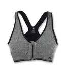 Women Zipper Front Closure Push Up Seamless Sports Bra
