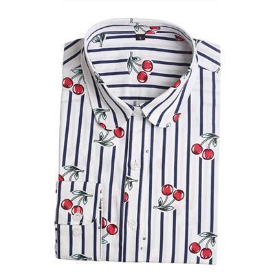 Women's Cotton Long Sleeved Shirt Top With Fun Prints-stricherry-L-JadeMoghul Inc.