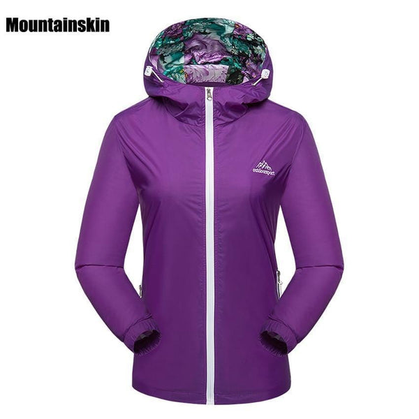 Women's Spring Breathable Quick Dry Water ProofJacket-Purple-Asian Size M-JadeMoghul Inc.