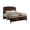 Wooden C.King Bed With 3D Design on Front Board, Oak-Platform Beds-Brown-Solid woodAucoumea Veneer MDF Plywood-JadeMoghul Inc.