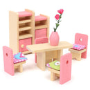 Wooden Delicate Dollhouse Furniture Pretend Play Set-Dining Room-JadeMoghul Inc.