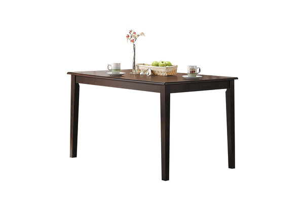 Wooden Dining Table With Tapered Legs, Espresso Brown-Dining Tables-Brown-Wood-JadeMoghul Inc.