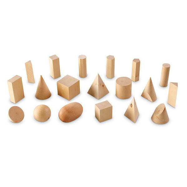 WOODEN GEOMETRIC SOLIDS SET OF 19-Learning Materials-JadeMoghul Inc.