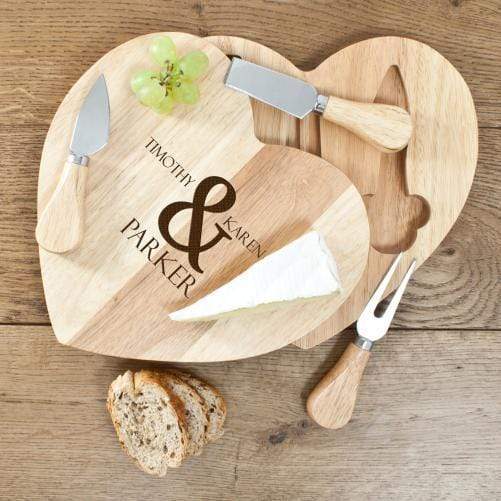 Wooden Gifts & Accessories Cheese Board Ideas Romantic Heart Cheese Set Treat Gifts