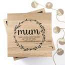 Wooden Gifts & Accessories Personalized Mother's Day Gifts - Wreath Mother's Day Large Oak Photo Cube Treat Gifts