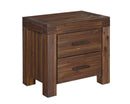 Wooden Nightstand with Exposed Mortise and Tenon Corner Joints, Brown-Bedroom Furniture-Brown-Wood-JadeMoghul Inc.