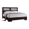 Wooden Queen Bed With Book Case, White And Brown Finish-Panel Beds-Dark Brown-Rubber Wood Mdf W. Birch Veneer-JadeMoghul Inc.