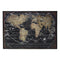 Wooden Rectangular Giclee Print of "World Atlas" Wall Art, Black-Wall Decor-Black-Wood-JadeMoghul Inc.