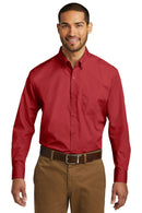 Woven Shirts Port Authority Long Sleeve Carefree Poplin Shirt. W100 Port Authority