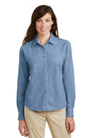 Woven Shirts Port & Company - Ladies Long Sleeve Value Denim Shirt.  LSP10 Port & Company