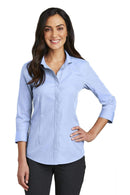 Woven Shirts Red House  Ladies 3/4-sleeve Nailhead Non-iron Shirt. Rh690 - Blue Pearl - 3xl Red House