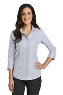 Woven Shirts Red House  Ladies 3/4-sleeve Nailhead Non-iron Shirt. Rh690 - Ice Grey - Xs Red House