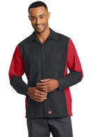 Woven Shirts Red Kap Long Sleeve Ripstop Crew Shirt. SY10 Red Kap