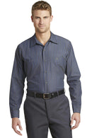 Woven Shirts Red Kap - Long Sleeve Striped Industrial Work Shirt. CS10 Red Kap